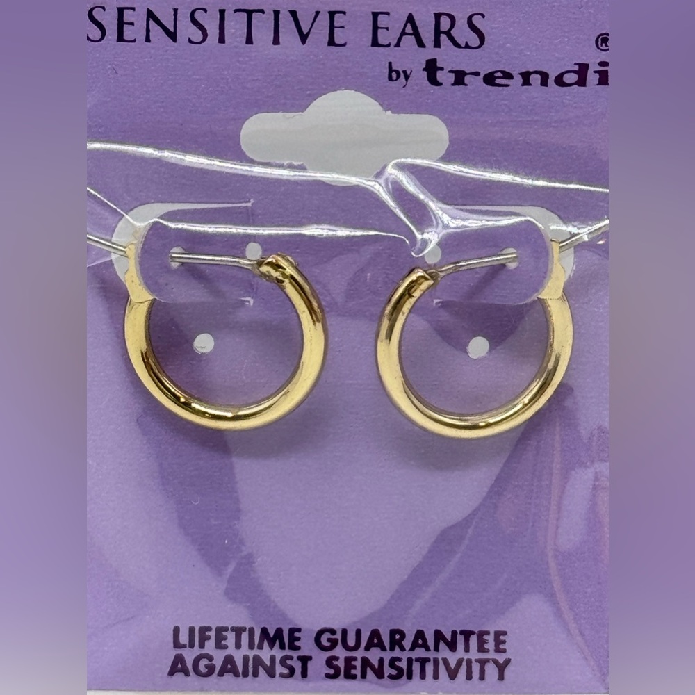 Trendi Hypo-Allergenic 1/2 Inch Mini Gold Tone Hoop Earrings